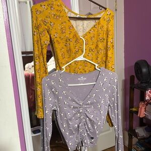 Hollister baby tee flower bundle